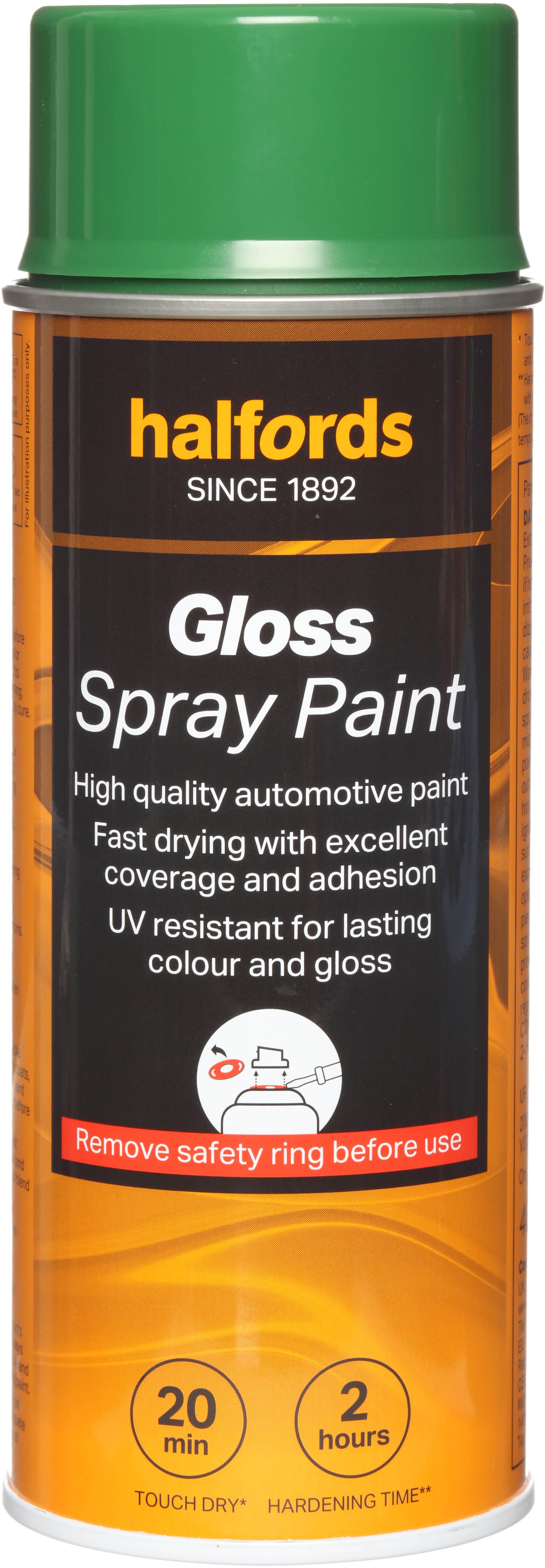 Halfords S7050 Green Gloss Car Spray Paint 400ml Halfords UK