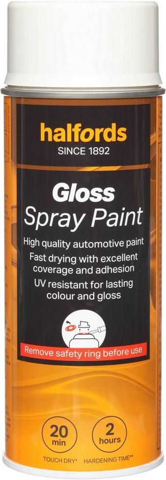 Halfords S0-080 White Gloss Car Spray Paint - 400ml