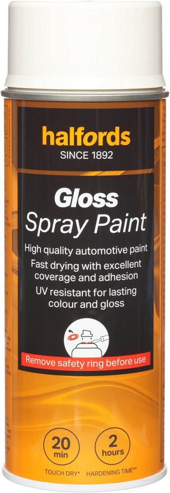 Halfords S0-100 White Gloss Car Spray Paint - 400ml