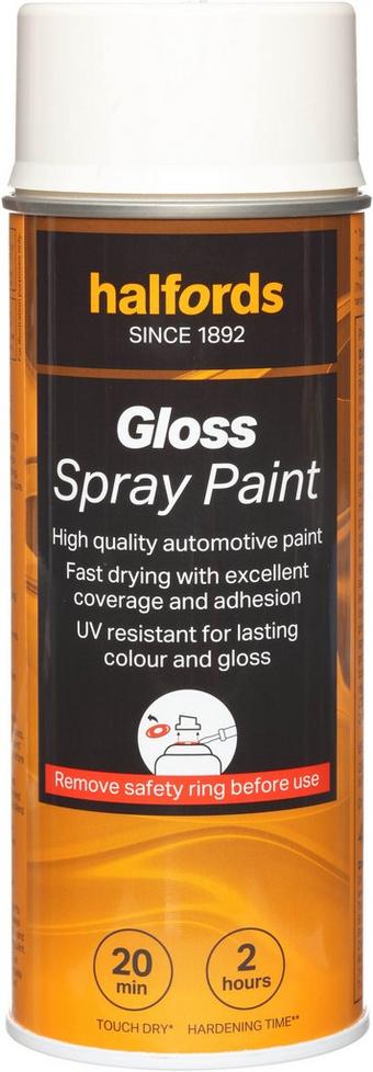 Halfords S0-060 White Gloss Car Spray Paint - 400ml