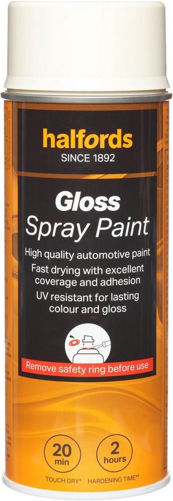 Halfords S0-170 White Gloss Car Spray Paint - 400ml
