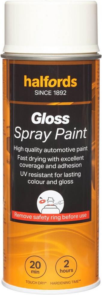Halfords S0-110 White Gloss Car Spray Paint - 400ml
