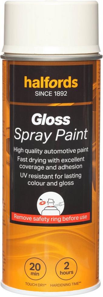 Halfords S0-230 White Gloss Car Spray Paint - 400ml