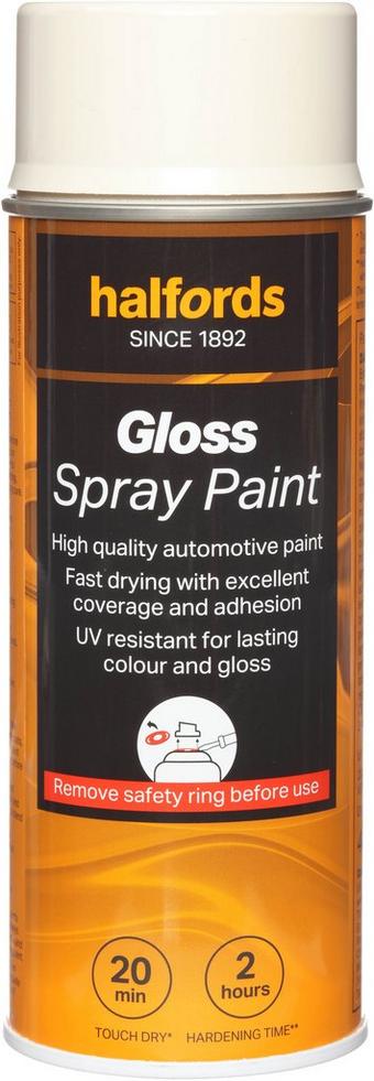 Halfords S0-330 White Gloss Car Spray Paint - 400ml