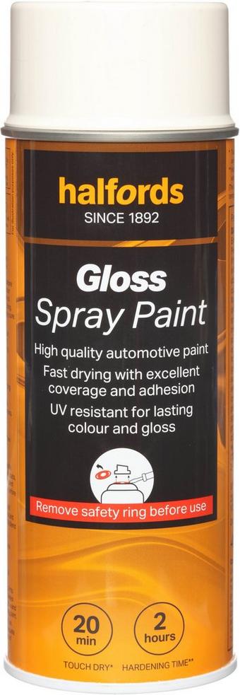 Halfords S0-300 White Gloss Car Spray Paint - 400ml