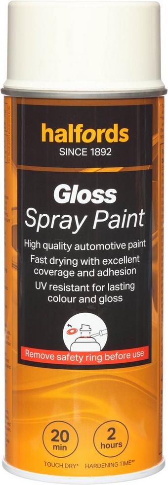 Halfords S0-290 White Gloss Car Spray Paint - 400ml