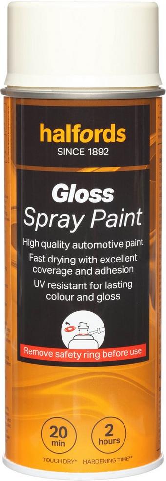Halfords S0-280 White Gloss Car Spray Paint - 400ml