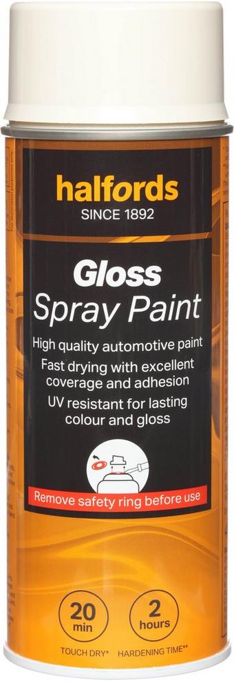 Halfords S0-220 White Gloss Car Spray Paint - 400ml
