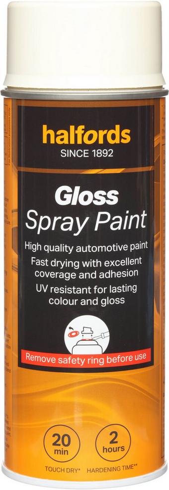 Halfords S0-270 White Gloss Car Spray Paint - 400ml