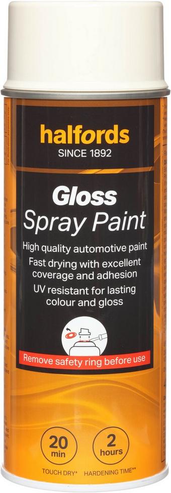Halfords S0-240 White Gloss Car Spray Paint - 400ml