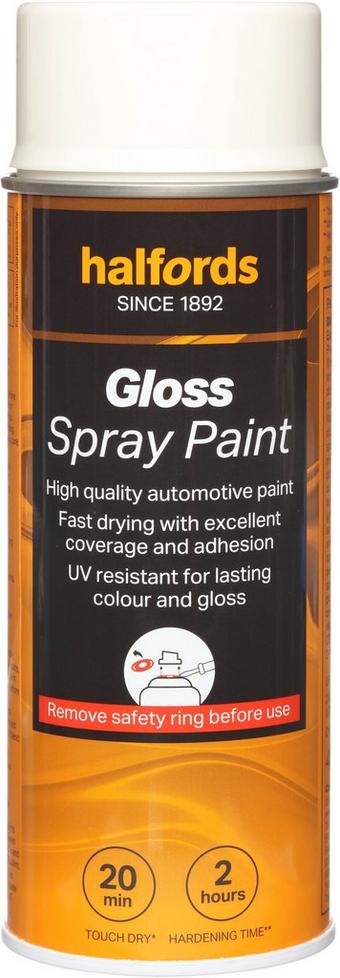 Halfords S0-190 White Gloss Car Spray Paint - 400ml
