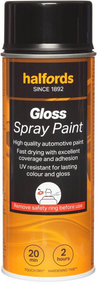 Halfords Black Gloss Car Spray Paint - 400ml