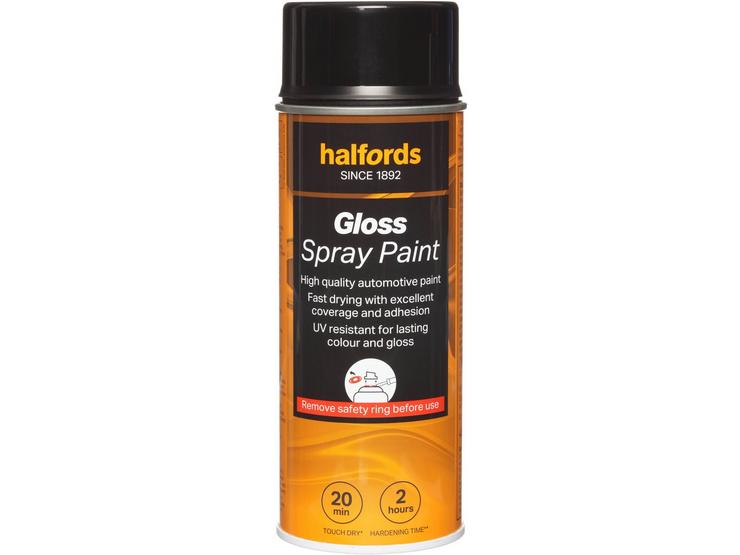 Halfords Black Gloss Car Spray Paint - 400ml