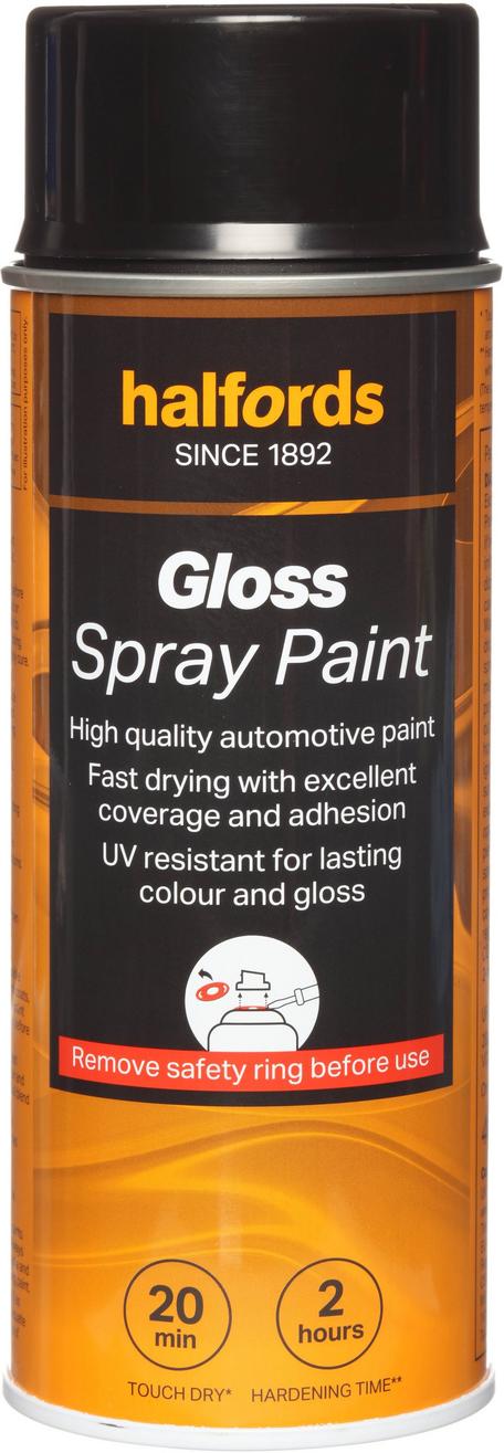 Halfords S2 030 Black Gloss Car Spray Paint 400ml Halfords IE