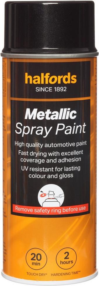 Halfords M2-090 Black Metallic Car Spray Paint - 400ml