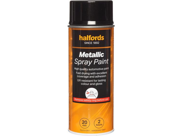 Halfords M2-110 Black Metallic Car Spray Paint - 400ml