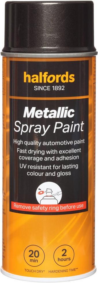 Halfords M2-030 Black Metallic Car Spray Paint - 400ml