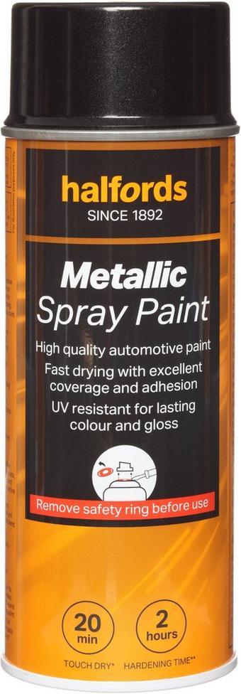 Halfords M2-060 Black Metallic Car Spray Paint - 400ml