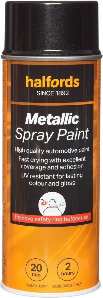 Halfords M2-050 Black Metallic Car Spray Paint - 400ml