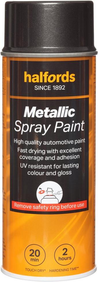 Halfords M2-010 Black Metallic Car Spray Paint - 400ml