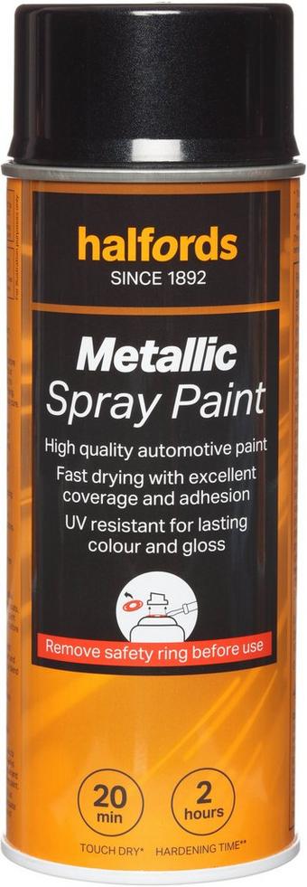 Halfords M2-180 Black Metallic Car Spray Paint - 400ml