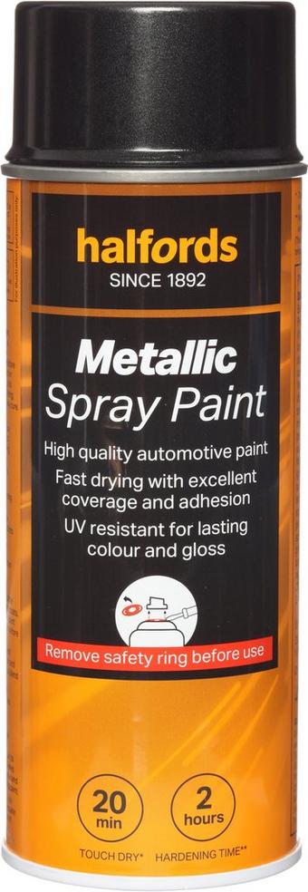 Halfords M2-040 Black Metallic Car Spray Paint - 400ml
