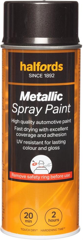 Halfords M2-020 Black Metallic Car Spray Paint - 400ml