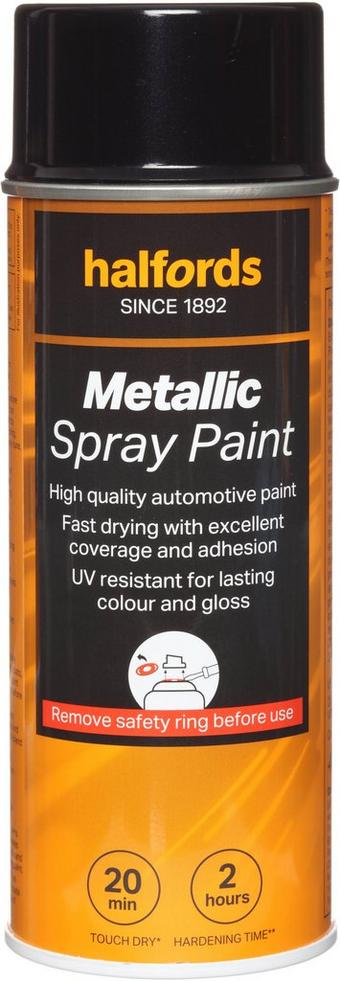 Halfords M2-160 Black Metallic Car Spray Paint - 400ml