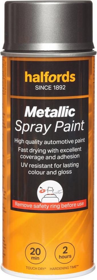 Halfords M1-090 Grey Metallic Car Spray Paint - 400ml