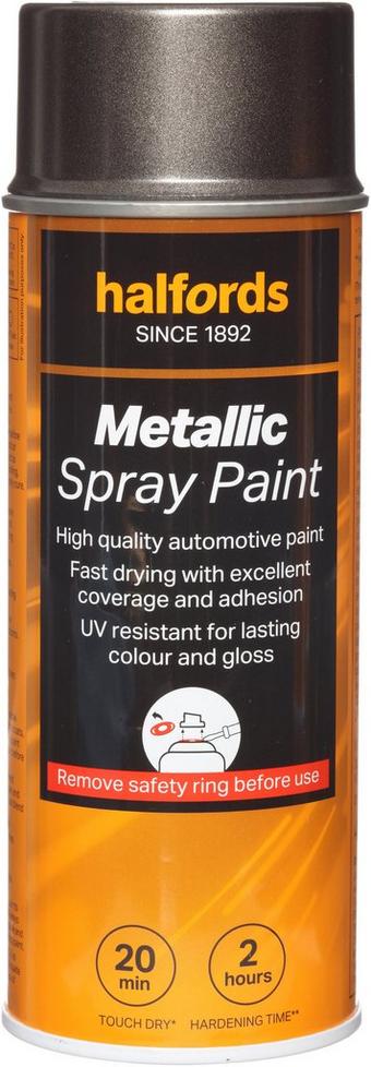 Halfords M1-080 Grey Metallic Car Spray Paint - 400ml