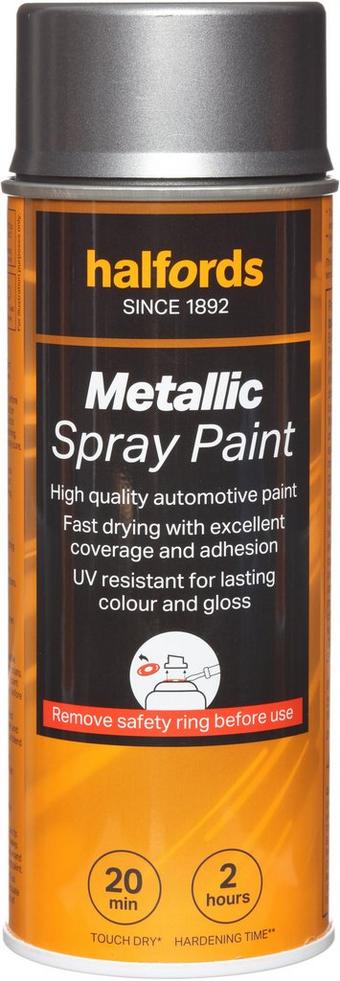 Halfords M1-100 Grey Metallic Car Spray Paint - 400ml