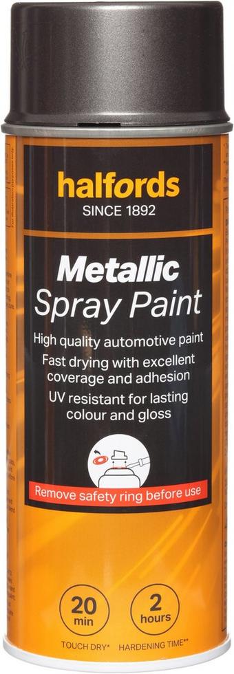 Halfords M1-200 Grey Metallic Car Spray Paint - 400ml