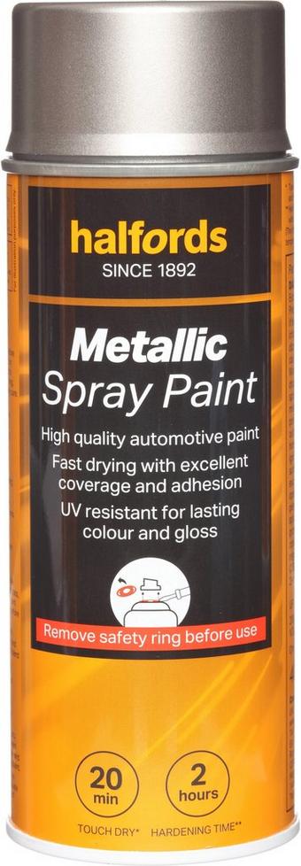 Halfords M0-310 Silver Metallic Car Spray Paint - 400ml
