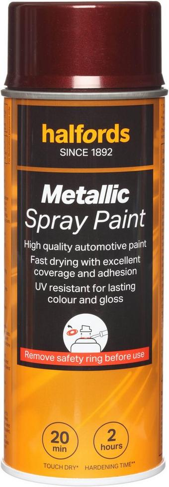 Halfords M4-050 Red Metallic Car Spray Paint - 400ml