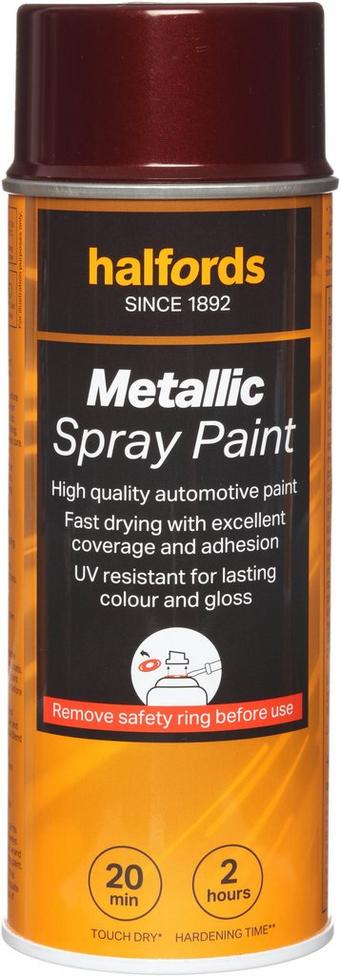 Halfords M4-040 Red Metallic Car Spray Paint - 400ml