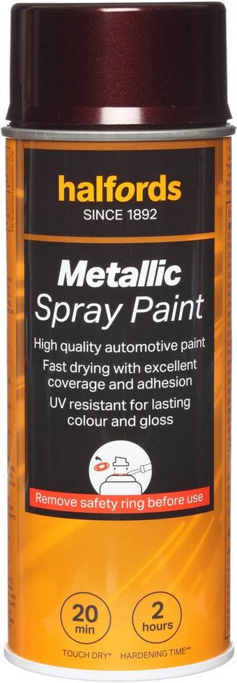 Halfords M4-030 Red Metallic Car Spray Paint - 400ml