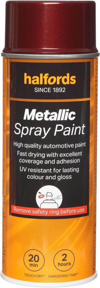 Halfords M4-080 Red Metallic Car Spray Paint - 400ml