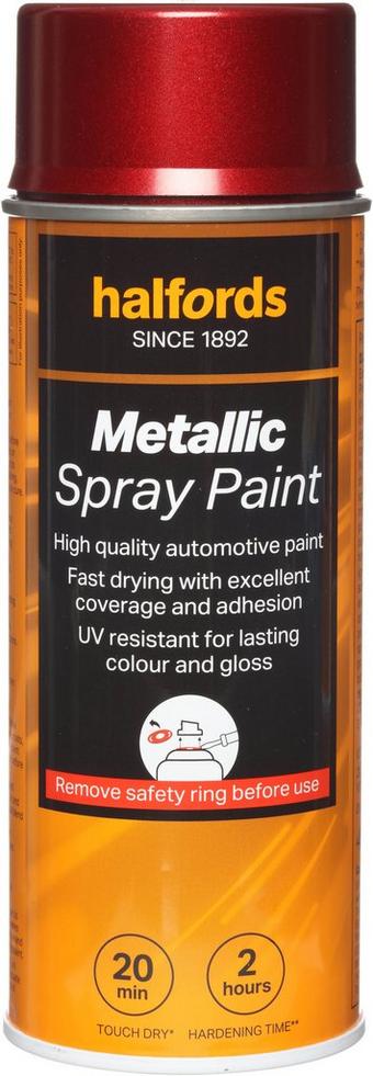 Halfords M4-130 Red Metallic Car Spray Paint - 400ml