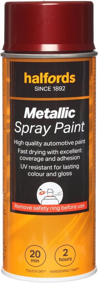 Halfords M4-100 Red Metallic Car Spray Paint - 400ml