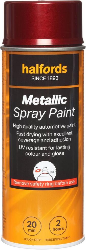 Halfords M4-090 Red Metallic Car Spray Paint - 400ml