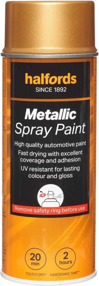 Halfords M5-050 Gold Metallic Car Spray Paint - 400ml