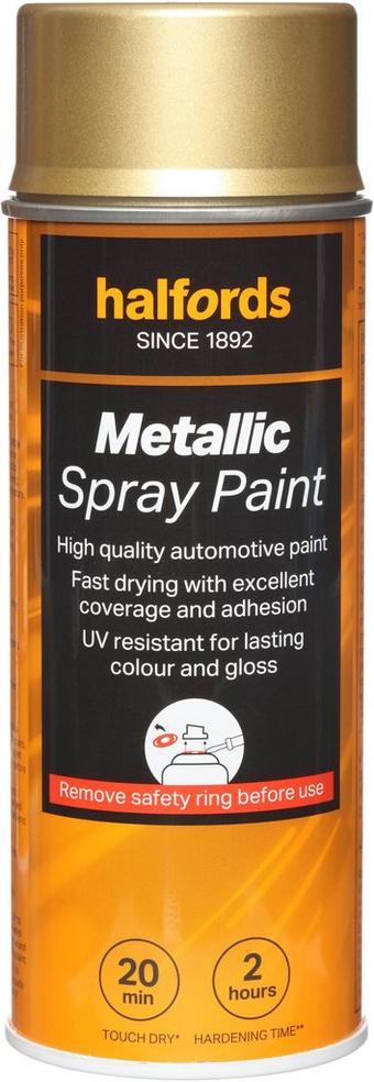 Halfords M5-100 Gold Metallic Car Spray Paint - 400ml