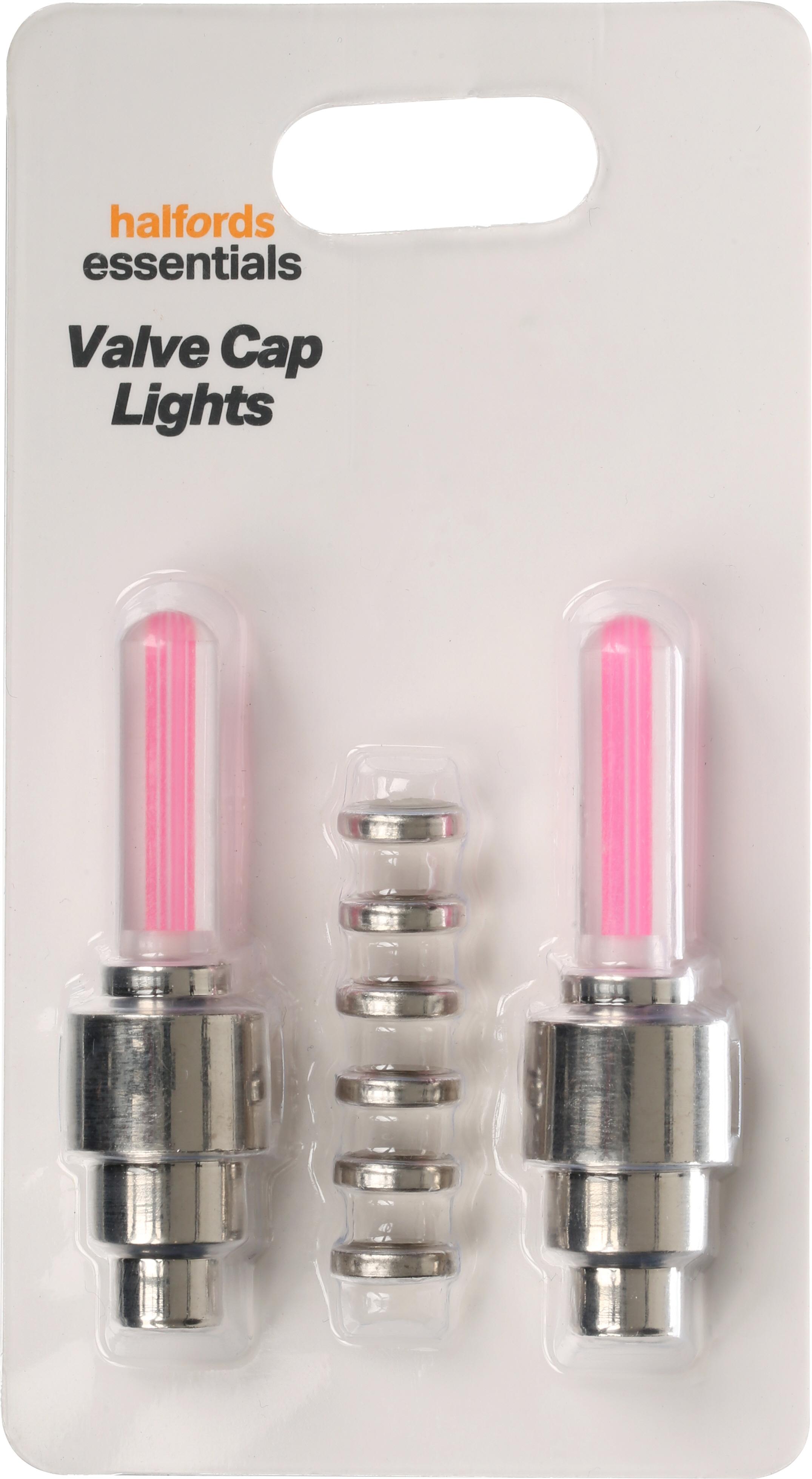 Halfords Essential Kids Bike Valve Cap Lights - Pink 255118