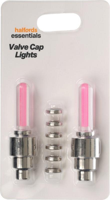 Halfords Essential Kids Bike Valve Cap Lights - Pink | Extra 8% off for BC Members