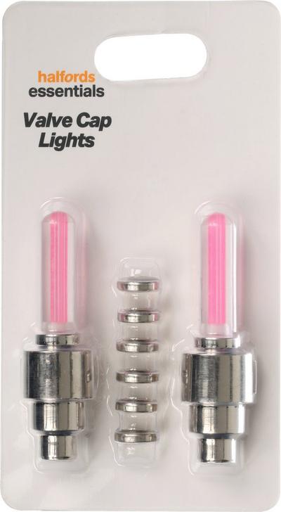 Halfords Essential Kids Bike Valve Cap Lights - Pink Halfords Essential Kids Bike Valve Cap Lights - Pink