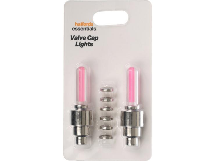 Halfords Essential Kids Bike Valve Cap Lights - Pink