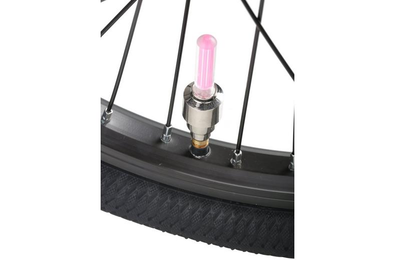 Halfords Essential Kids Bike Valve Cap Lights - Pink Halfords Essential Kids Bike Valve Cap Lights - Pink