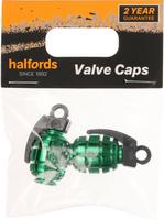 Halfords Kids Bike Valve Caps - Grenade Green | Extra 8% off for BC Members