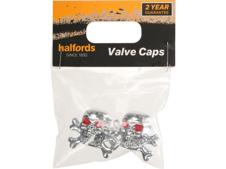 Halfords Kids Bike Valve Caps - Skulls