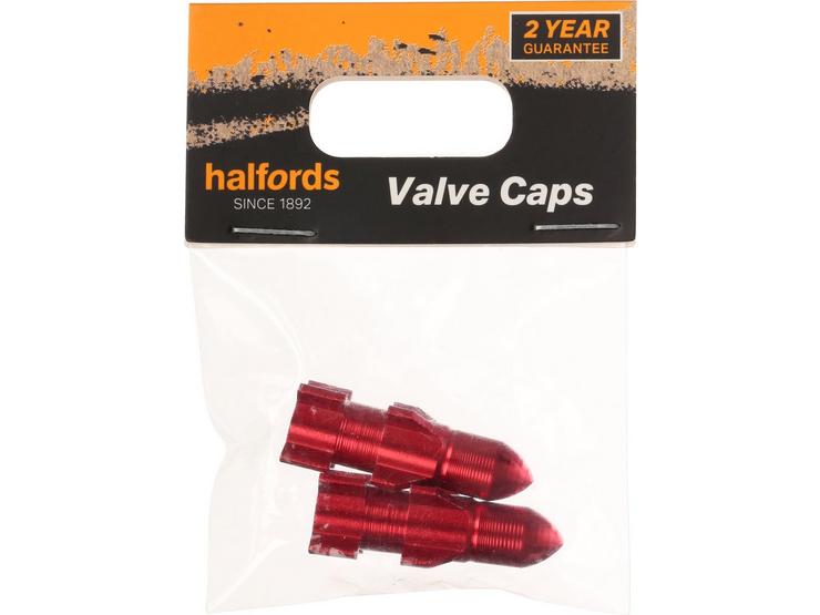Halfords Kids Bike Valve Caps - Rocket Red